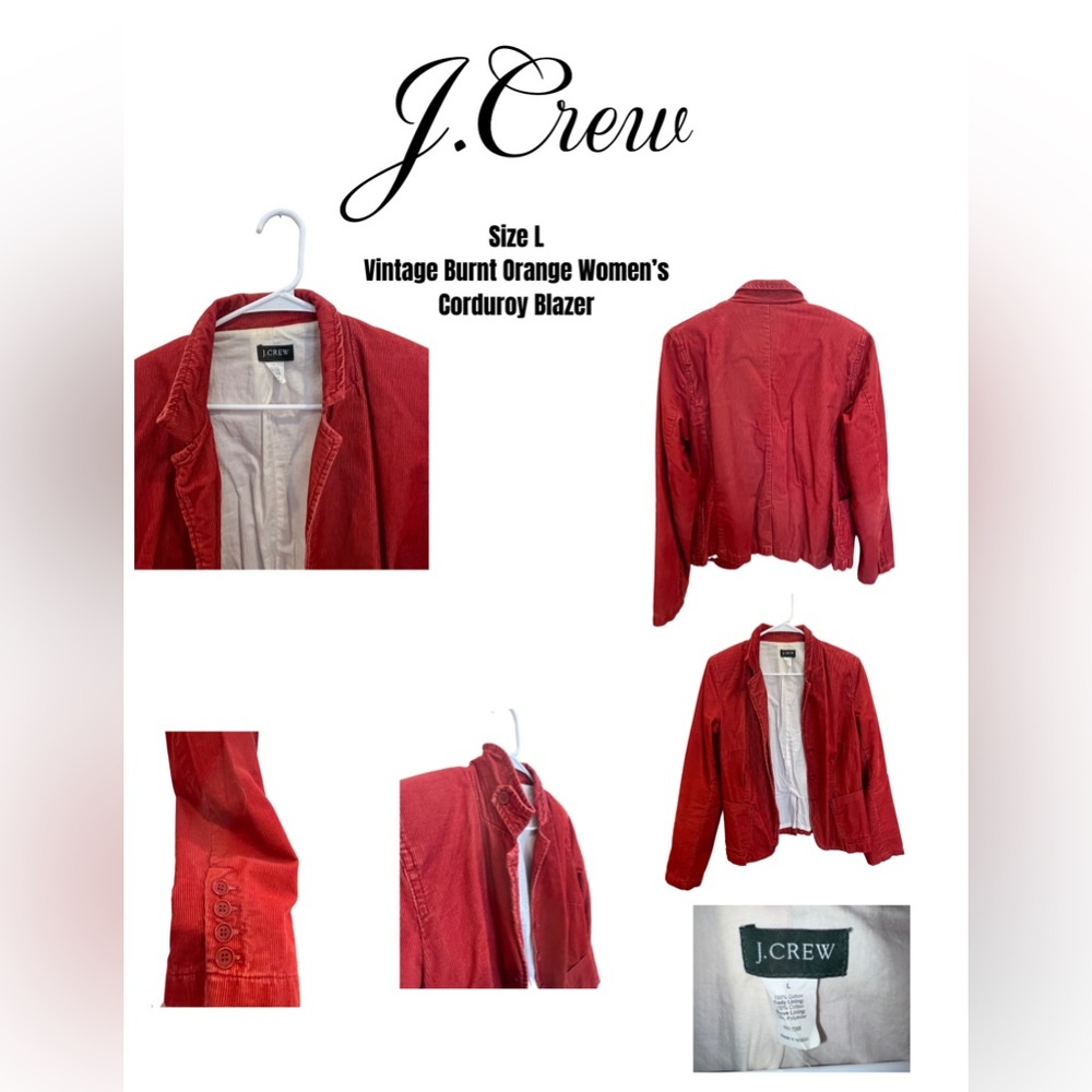 J. Crew Vintage Burnt Orange Corduroy Jacket from Early-Mid 90s.